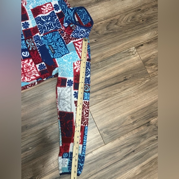 Patagonia Synchilla Snap-T Fleece Pullover XXS Patchwork Print Red Blue Vintage - Picture 13 of 14